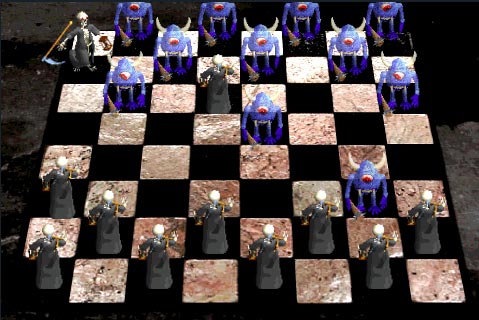 Monster Checkers, Screenshot 1 Screenshot of the iPhone game, Monster Checkers