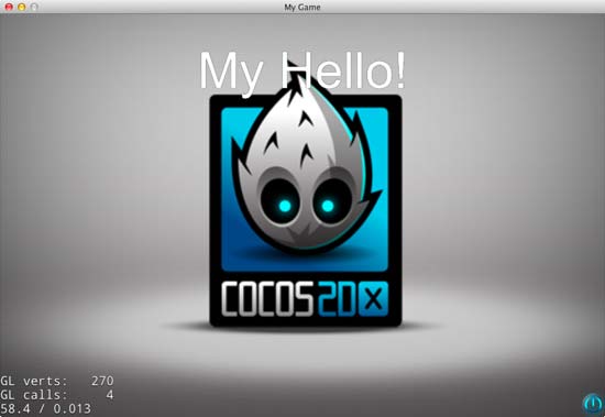 Running the MyHello Mac Xcode Cocos2d-X project